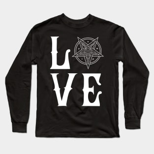 Satan Loves Me - Satanic Love Baphomet Gift Long Sleeve T-Shirt